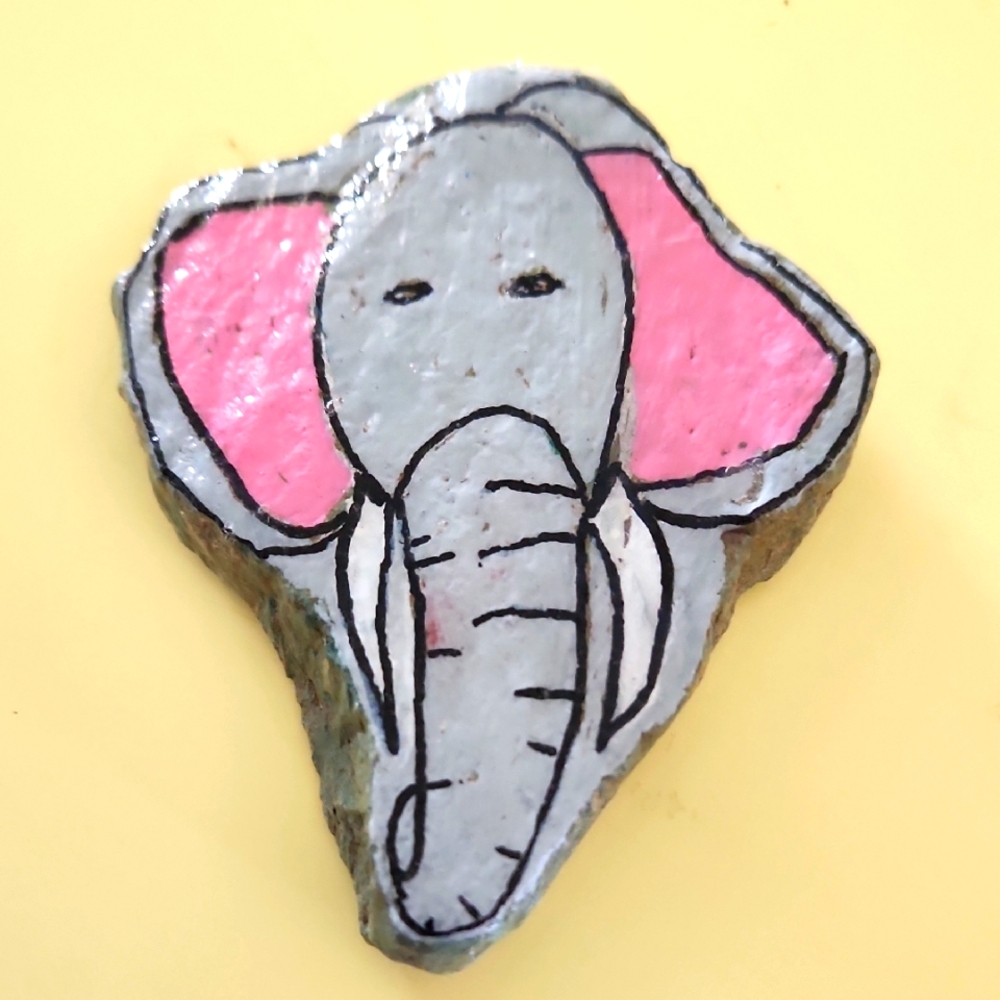 Handpainted Elephant Rock